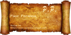 Paor Perenna névjegykártya